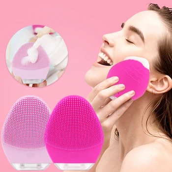 

Hot Electric Silicone Cleansing Instrument Ultrasonic Vibration Massage Instrument Wash Brush Facial Pore Cleaner Beauty Tool