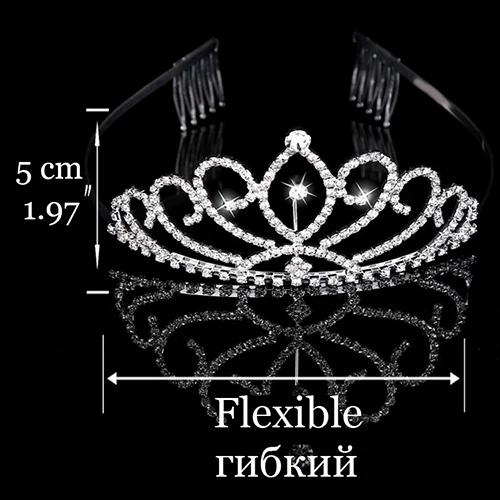 Принцесса Хрустальная корона повязка на голову свадебные аксессуары для волос для женщин девочек на день рождения для волос Ювелирная тиара невесты головной убор Головной убор - Окраска металла: 18