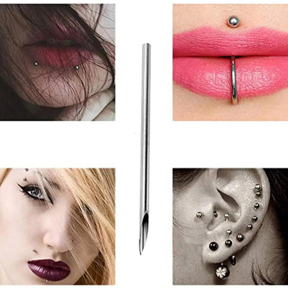 

BellyLady 100 Pcs 1.6mm Disposable Body Piercing Needles E.O.Gas Sterilized Makeup Tattoo Needles