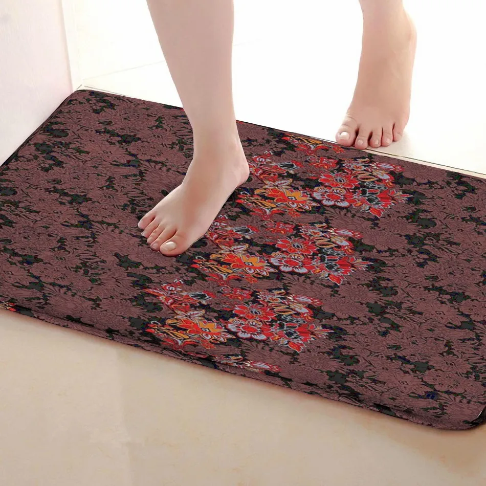 Цветочный стиль коврик для ванной комнаты, смешной Противоскользящий коврик для ванной, занавески для душа s аксессуары, соответствующие вашей душевой занавеске