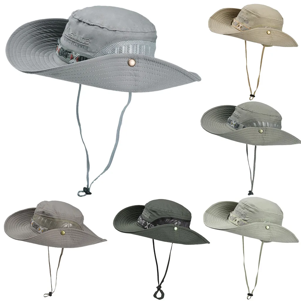 Military Waterproof Sun Hat Bucket Summer Men Women Fishing Hat Sun UV Protection Long Large Wide Brim Bob Hiking Outdoor s3