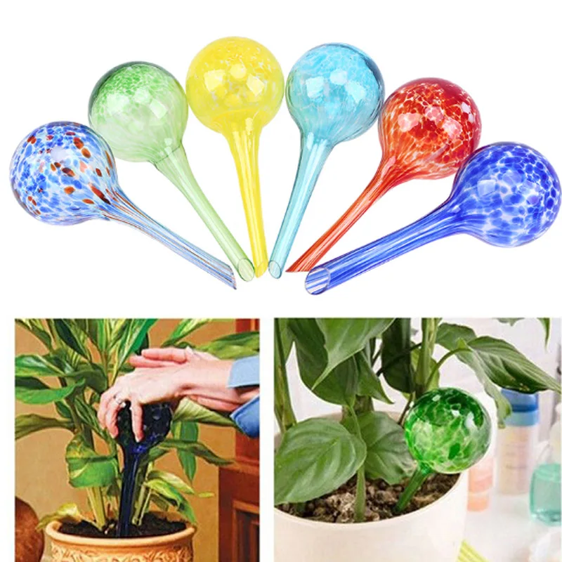 Green Potted Plants Glass Watering Bulbs Automatic Watering Globes