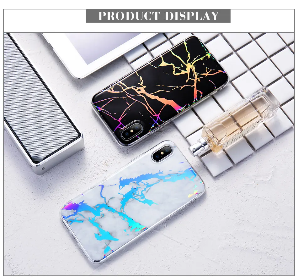 Colorful Plating Soft Phone Case For iPhone 7 8 Plus X 10 Silicone Marble Case For iPhone 6 6S Plus 5 5S SE Cover Marble Grain (4)