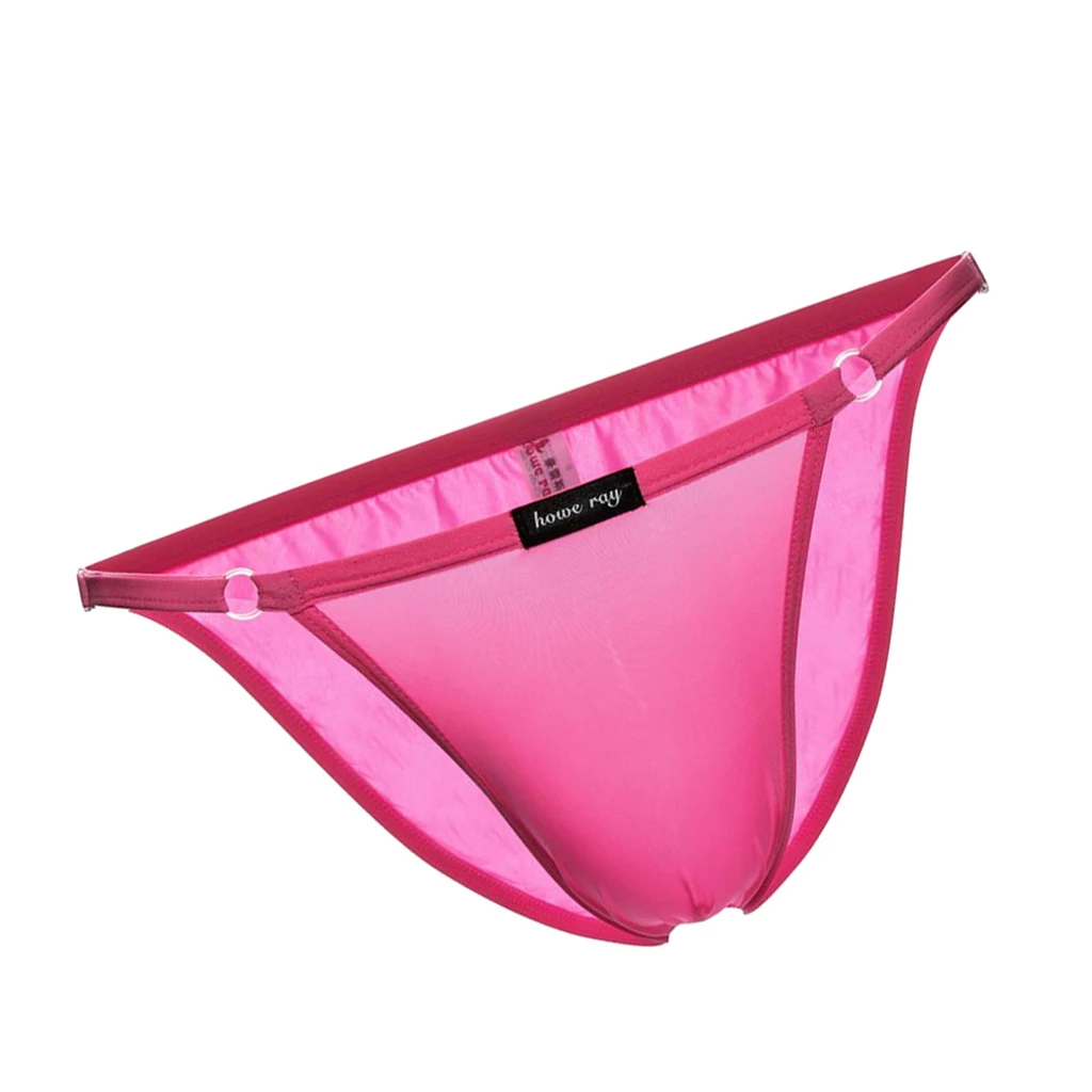 Mens Comfy Breathable Ice Silk Low Rise Briefs Underwear String Bikini Adjustable
