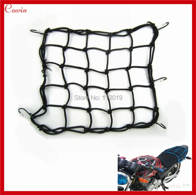 

New 35x35cm Motorbike Motorcycle 6 Hooks Fuel Tank Luggage Hold down Net Mesh Web Bungee Helmet Tailstock net