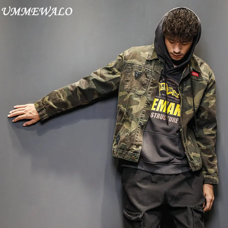 

UMMEWALO Camouflage Jacket Mens Casual Autumn Winter Thick Warm Jackets Fashion Street Wear Cotton Camo Outwear Size M-5XL