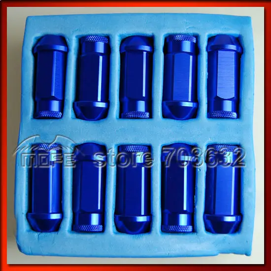 

QUALITY GUARANTEE Special Offer High Quality 20PCS/SET 50mm Aluminum 7075 D-1 -Spec Car Wheel Nuts P1.25 Blue