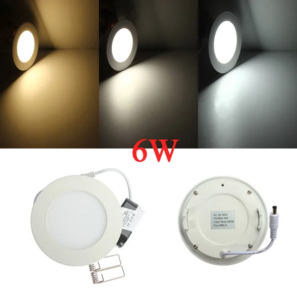Wholesale20pcs/лот 6 Вт тусклый круглый светильник для светодиодной осветительной панели AC85-265V потолочный светильник 520 люмен, таким образом