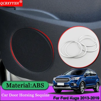 

Car-styling ABS Car Door Horn Door Speaker Sound Ring Decorative Sequins Door Interior Frame Fit For Ford Kuga Escape 2013-2019