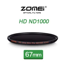 New Zomei 67mm Ultra Slim MC ND1000 ND3.0 1000X 10 Stop Sliver Rimmed Glass Neutral Density ND Filter for Canon Nikon Sony lens