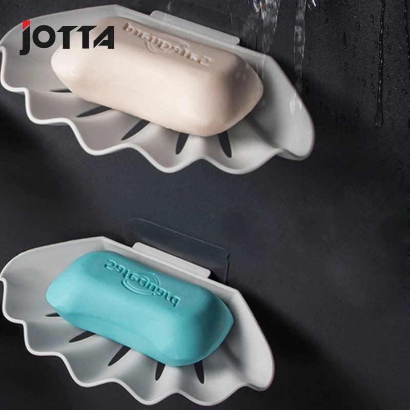 Creative asphalt soap box without perforation double bathroom toilet personality portable shell double soap shelving