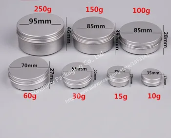 

500pcs 60g Aluminum Cream Jar Pot Nail Art Makeup Lip Gloss Empty Cosmetic Metal Tin Containers