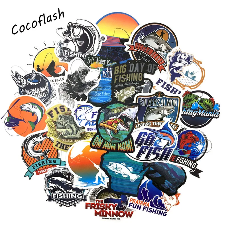 

50PCS Fisherman Go Fishing Adventure Stickers For Luggage Notebook Computer Skateboard Motorcycle Fun Graffiti Stickers