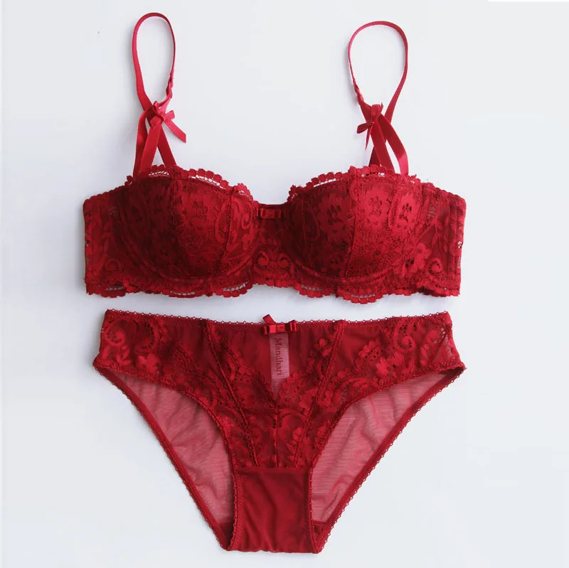 Hot 2016 Fashion sexy cup thin cup push up white red bride