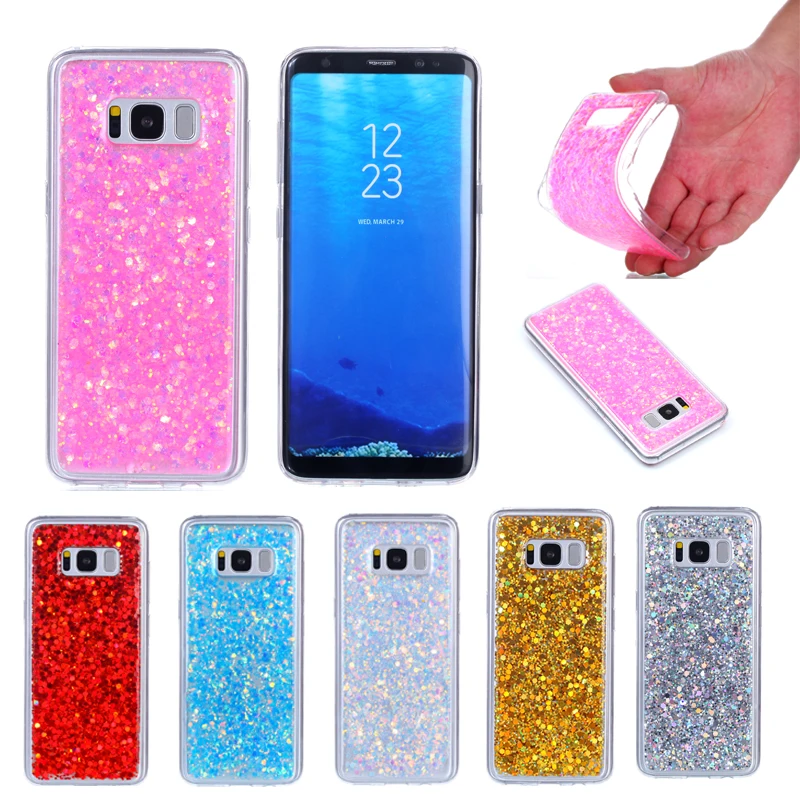 

For Samsung Galaxy S 8 S8 G9500 Case Colored Shiny Glitter Silicone TPU Gel Soft Back Cover Case for Samsung Galaxy S8 G950 5.8