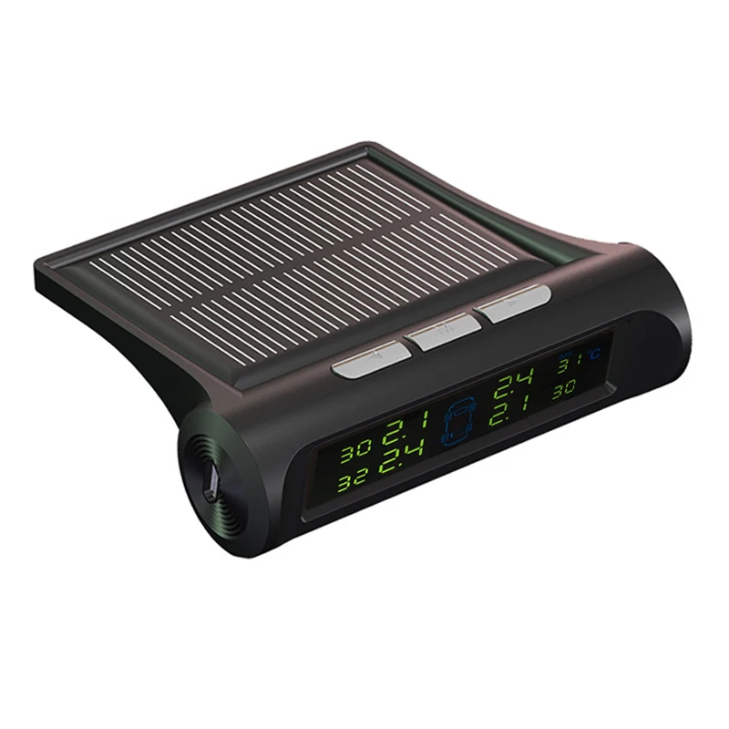 Car solar TPMS tire pressure monitor Wireless Tire Pressure Monitoring alarm System With LCD color display Built-in sensor