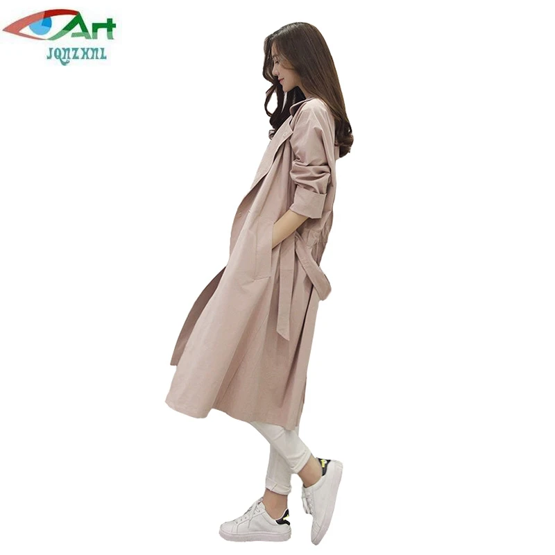 

JQNZHNL 2019 Spring New Women Trench Oversize Temperament Slim Casual Trenchcoat Turn Down Collar Ladies Windbreaker Outwear E94