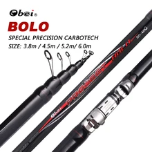 Obei 99% Carbon Fiber Telescopic Fishing Rod 3.8-6m 90cm Quick Sea Rods Telescopic Fishing Rod Spinning black Fishing bolo rod
