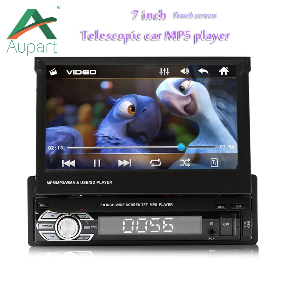 car stereo 1din Car Radio MP5 Manual stretching Double Screen 7 inch Retractable Touch Screen Car Monitor Bluetooth SD USB GPS-in Car Multimedia Player from ...