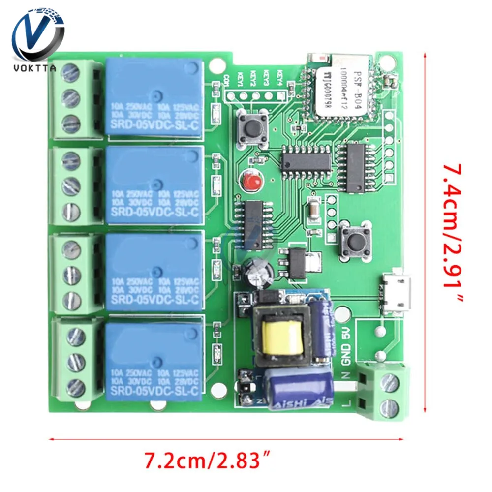 220V 4 wifi реле канала модуль реле задержки таймера дистанционного Управление доска WI-FI переключатель с встроенной функцией спуска затвора для смарт-Приспособления