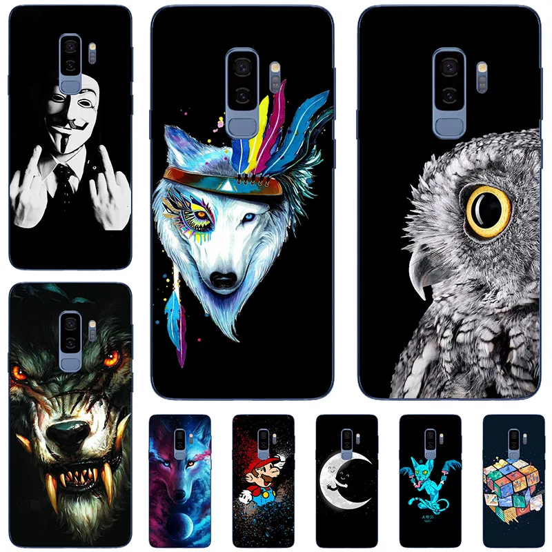 Чехол с изображением животных волка кота для Samsung Galaxy S8 S9 задняя крышка Plus жесткий