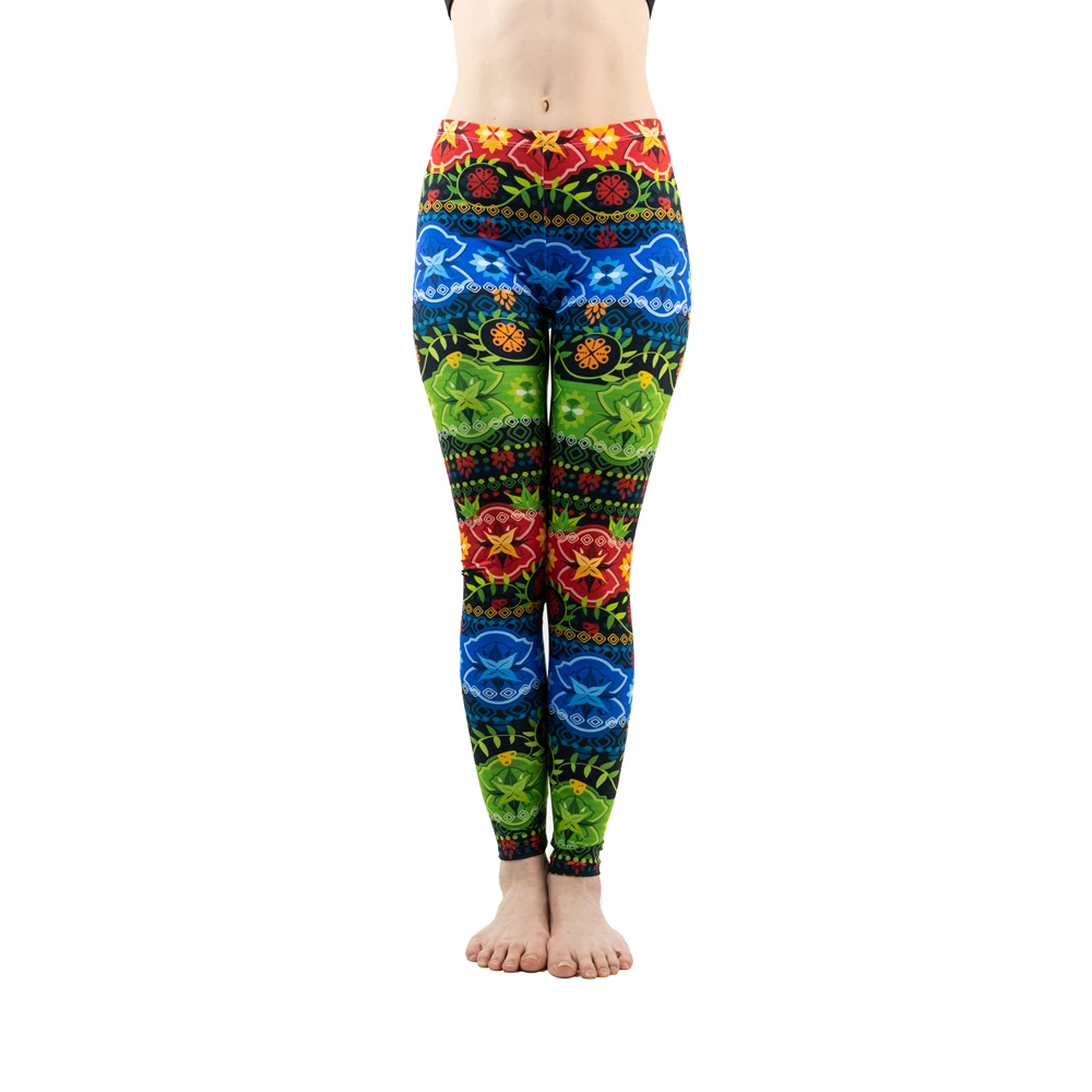 

Colorful Stripe Print Pattern Fashion Women Leggings Fitness Slim Bottoms Sexy Elasticity Workout Pants