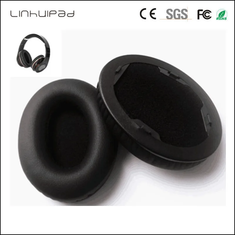 Linhuipad 1 pairs Black Replacement Protein Leatherette Ear cushion ear pad for Beats By Dr Dre Studio 1 0 Headphone