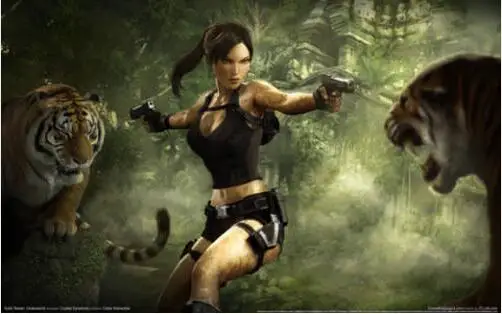 Tomb Raider Лара Крофт сексуальная девушка Горячая игра Искусство Шелковый постер