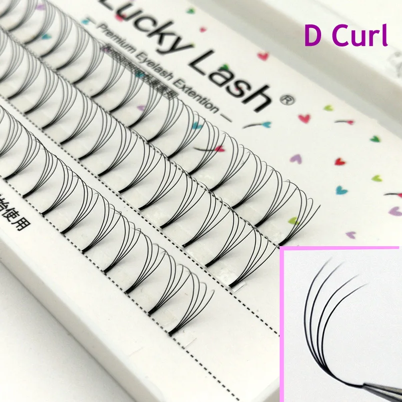 

Volume 4D eyelashes D curl 0.1 thickness, individual soft false mink eyelashes extension, Short Stem Pre made Fans Lash