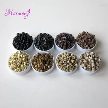 1 бутылка# темный блонд 5 мм* 3 мм* 3 мм Силиконовые микросхемы/ссылка/капсулы для наращивания волос инструменты 8 цветов на выбор