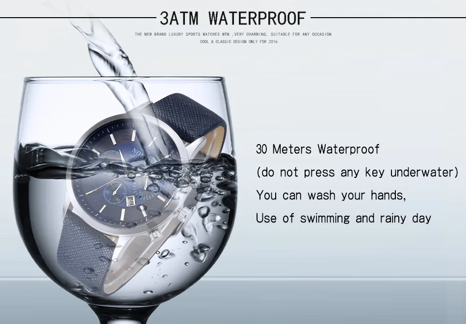 Zegarek męski na niebieskim skórzanym pasku North Iceland niebieski 17 w6