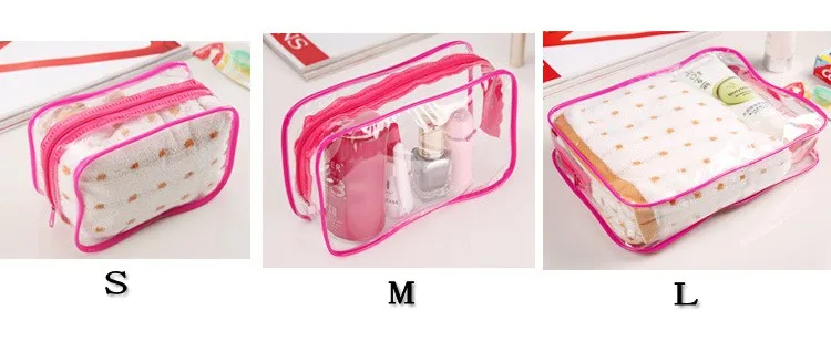 Clear Makeup Bag Beautician Cosmetic Bag Transparent PVC Bags Travel Organizer Beauty Case Toiletry Bag Make Up Pouch Wash Bags