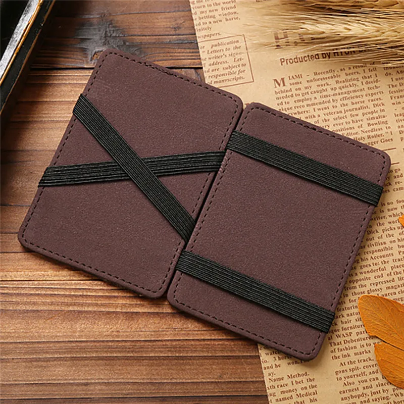 Retro Men Leather Magic Money Clip Slim Mens Coin Wallet ID Credit tarjetero porte carte bancaire porte carte 40MA1716