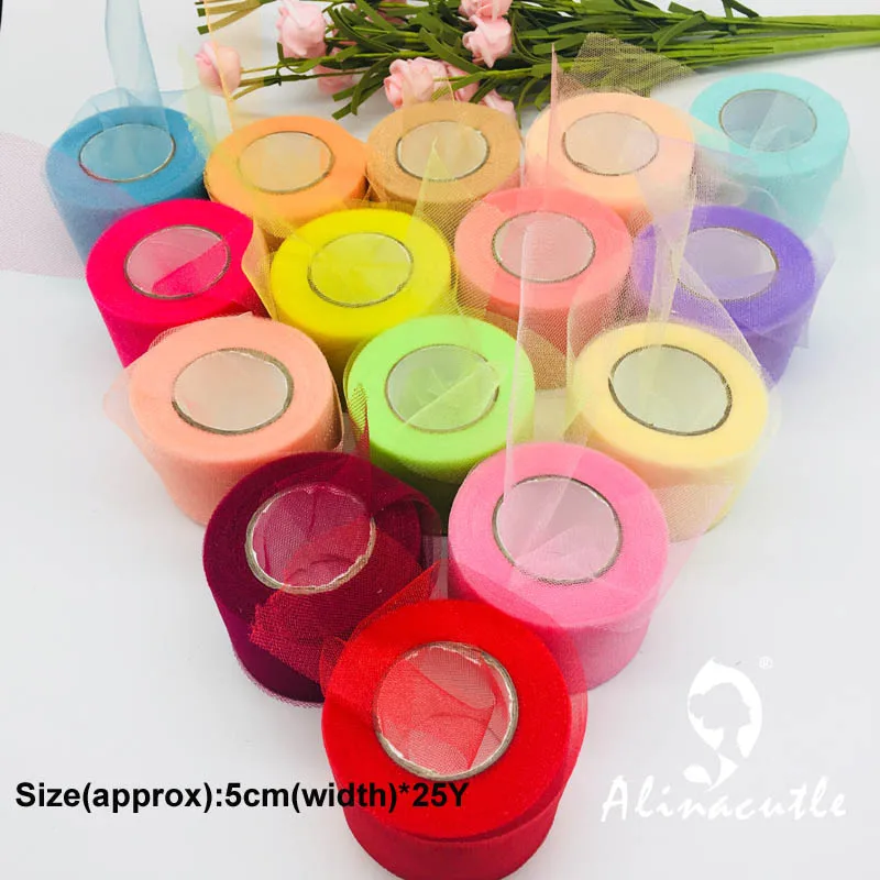 

25yard 5cm Tulle Roll Wedding Decoration Roll Fabric Spool Craft Tulle Fabric Tutu Dress DIY handmade Organza Baby Shower Party