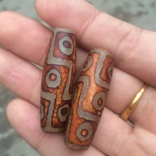 Горячая Распродажа тибетские таинственные девять глаз старый дзи 38 мм* 13 мм Древние каменные материалы 2 шт./лот Высокое качество