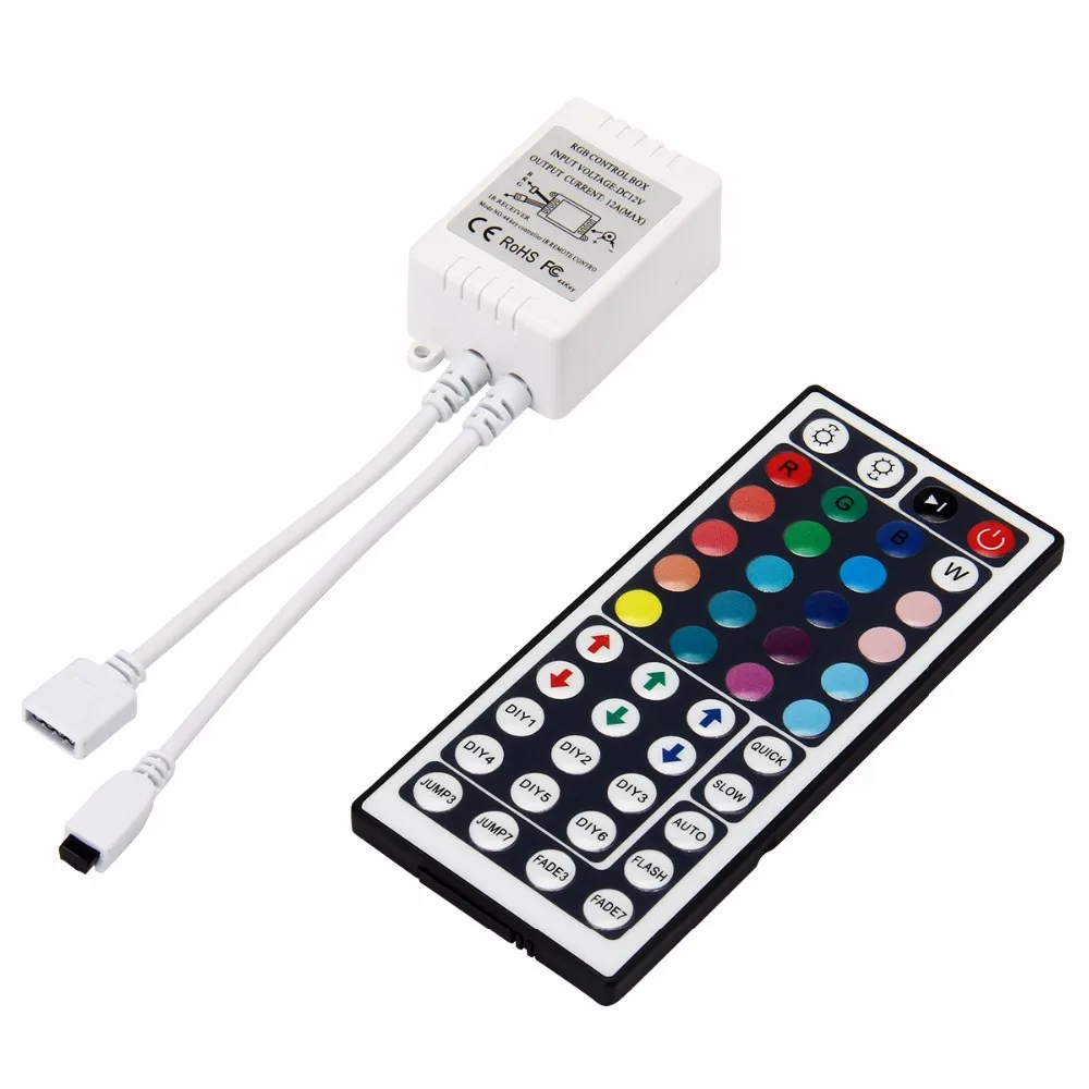Buy 20 Colors 8 Modes 6 DIY LED Strip Kit SMD 3528 5M 60LEDs/m DC 12V Waterproof RGB LED Lamp Band with 44 Keys IR Remote Controller
