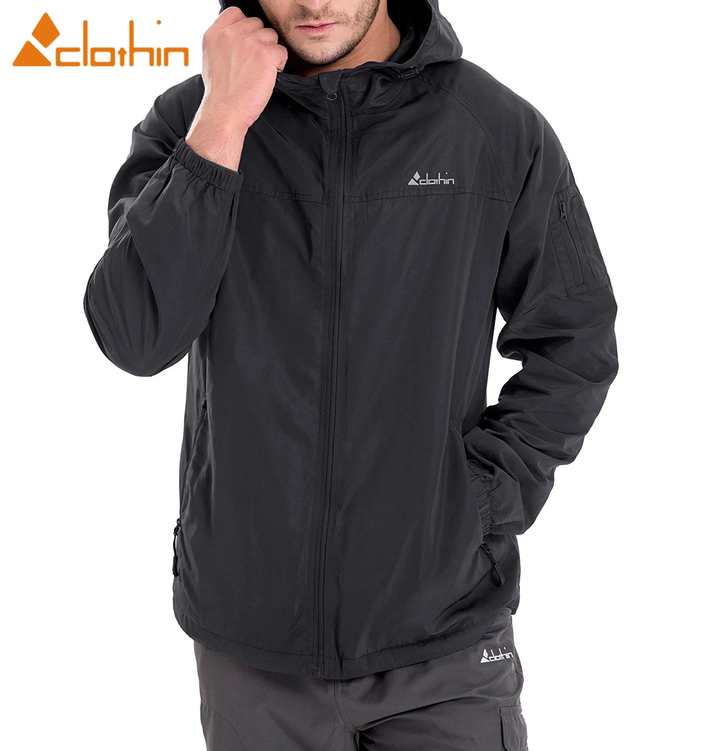 

Men's Outdoor Travel Hiking Travel Jacket Hooded Windbreaker Urban Jacket - with Rain Hat CD13009M @ Regular & US Size