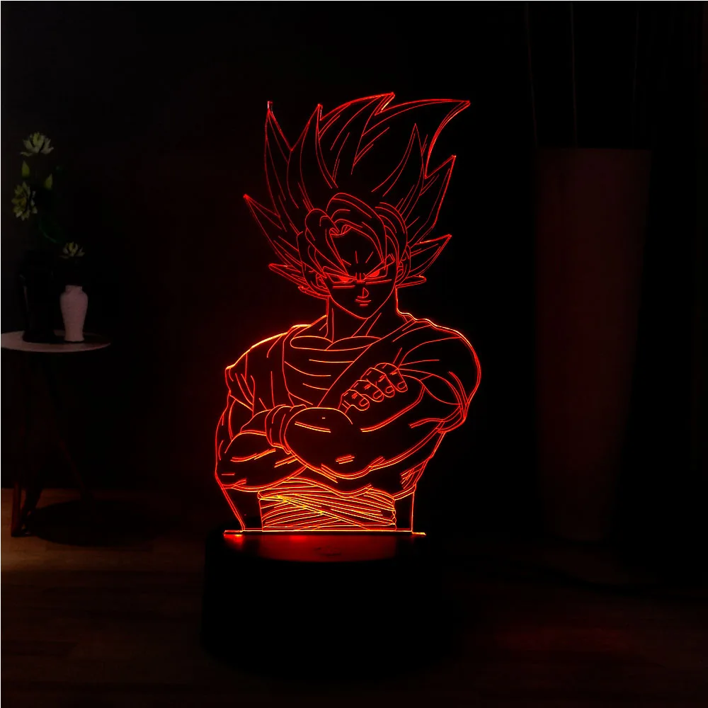 Новинка 3D иллюзия Лампа Жемчуг дракона Kakarotto RGB 7 цветов изменить акриловый светодиодный ночник праздничный подарок Прямая