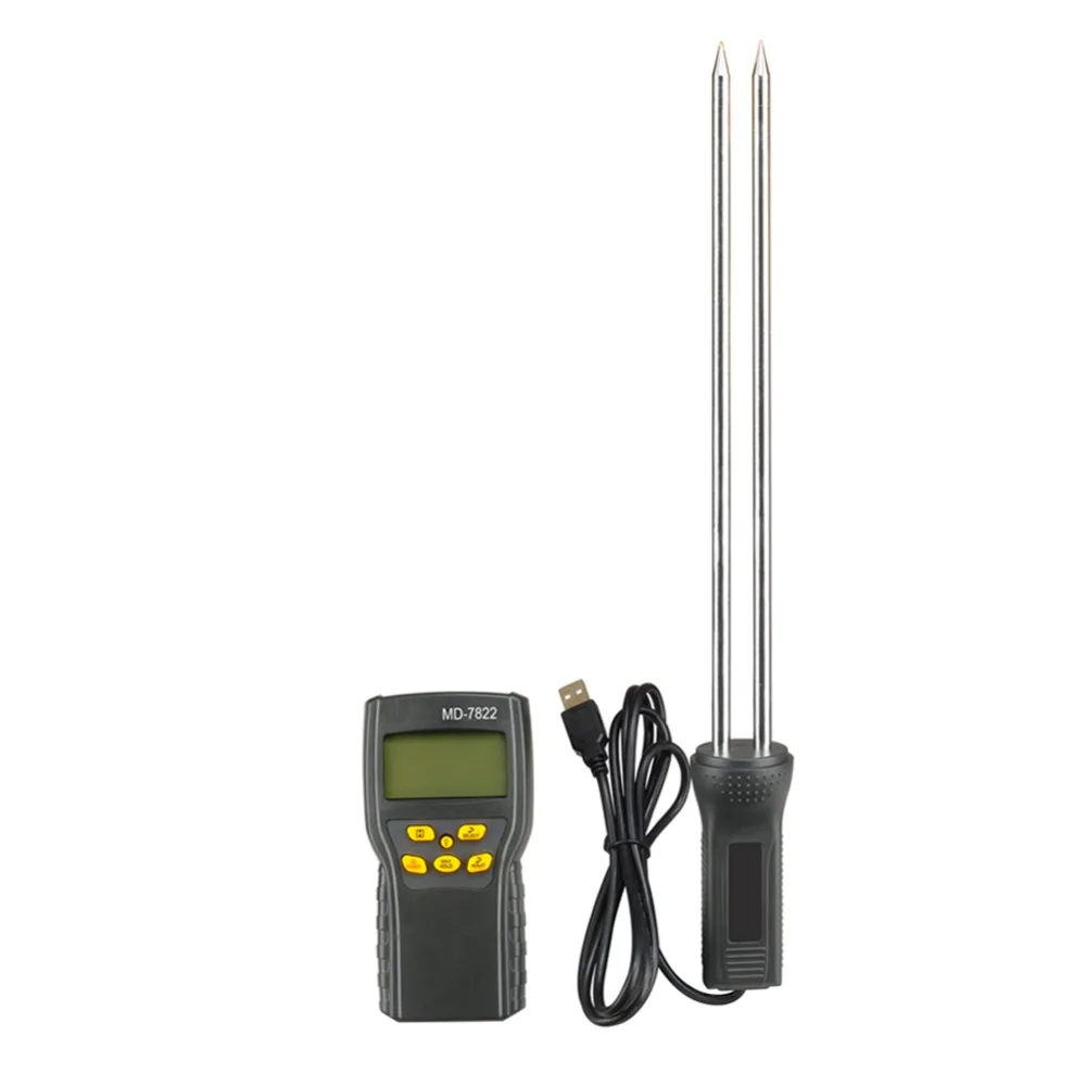 Digital Grain Moisture Temperature Meter Tester MD7822 LCD Display for Wheat Paddy Rice Corn victor 2gc vc2gc lcd grain moisture meter tester