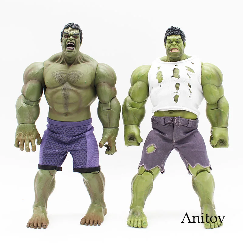 

Super Heroes Hulk Marvel Series The Avengers Figure Real Clothes Ver. PVC Action Figures Collectible Model Toys KT3603