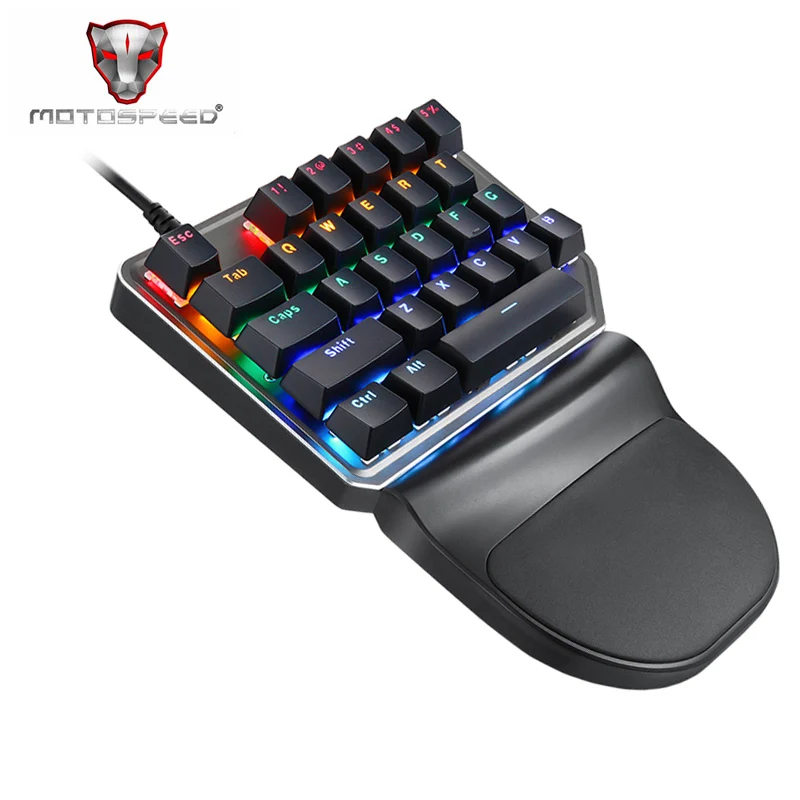 Механическая USB клавиатура Motospeed K27 проводная с одной рукой синий переключатель