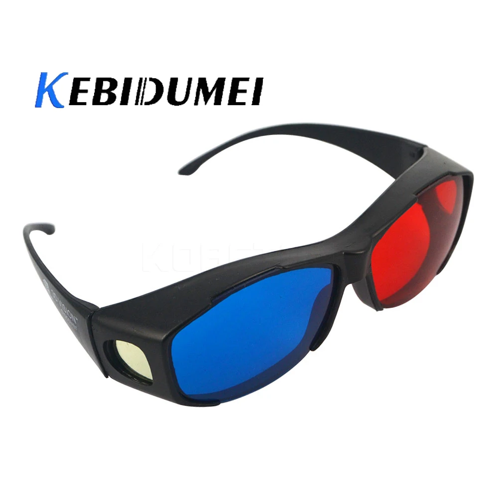 Kebidumei 2 шт общего близорукости 3D видения Красный Синий Голубой 3D очки пластиковая рамка для мерного анаглифа фильм DVD игры ТВ