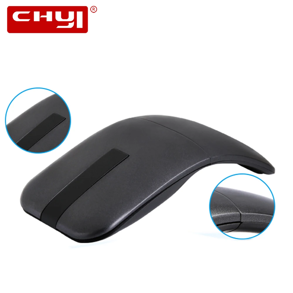 CHYI 360 Degree Rotatable Wireless Computer Mouse Optical Ergonomic Mause Ultra-thin Arc Touch Mice For Microsoft PC Laptop