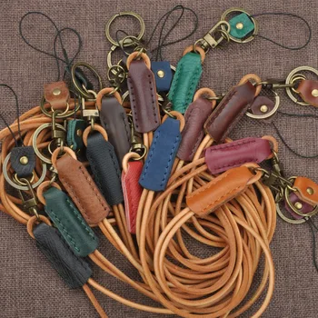

High quality Leather Neck Strap Lanyards for keys ID Card Gym Mobile Phone Straps USB badge holder DIY Hang Rope Lariat Lanyard