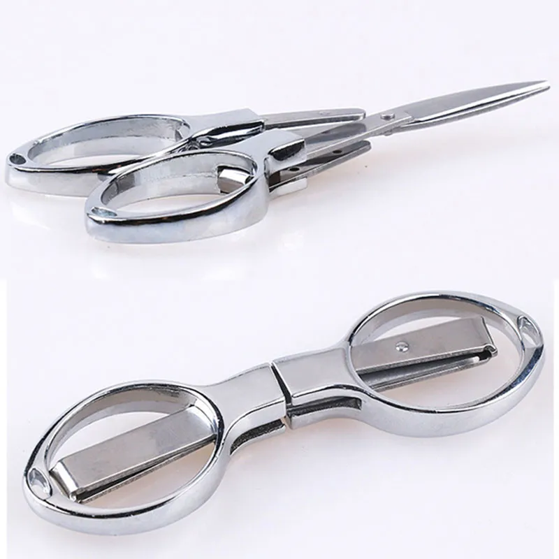 

Stainless Steel Mini Folding Camping Scissors Keychain Fishing Scissor Mini Cutter Tool Drop Ship Silver
