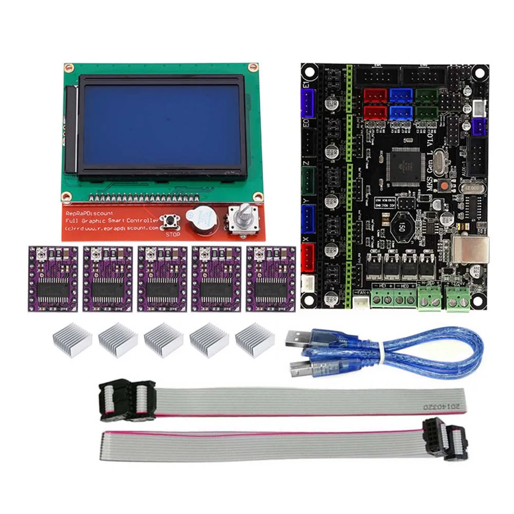 

For MKS GEN L Compatible with 12864 LCD Display Support DRV8825 Motor Driver 3D Print Kits QJY99