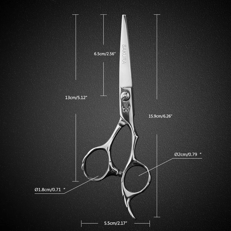 Вишни 5,5 дюймов резка Истончение Scissor салон Парикмахерские Набор Нержавеющая сталь Парикмахерские Регулярные V форма 30 зубы