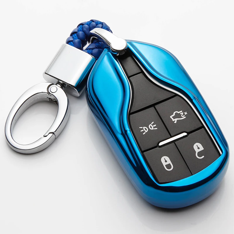 

6 Color Soft TPU Key Case Cover Protection For Maserati Ghibli Spoiler key Men Emblem Car Smart Key Bag Cover Accessories