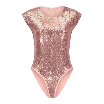 

Ladies' coloured sequined one-piece swimsuit off shoulder backless Push up Padded Bra halter bearwear Swimwear Set 40mr27