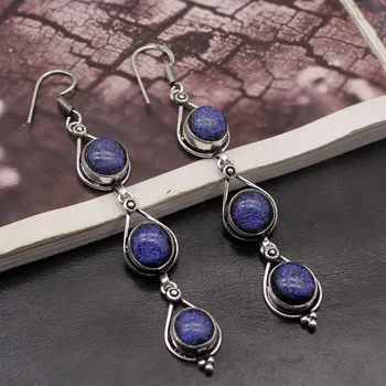 

Hermosa Trendy Natural Blue Dichroic Glass Dangle Earring For Women 3 1/8 Inch A336